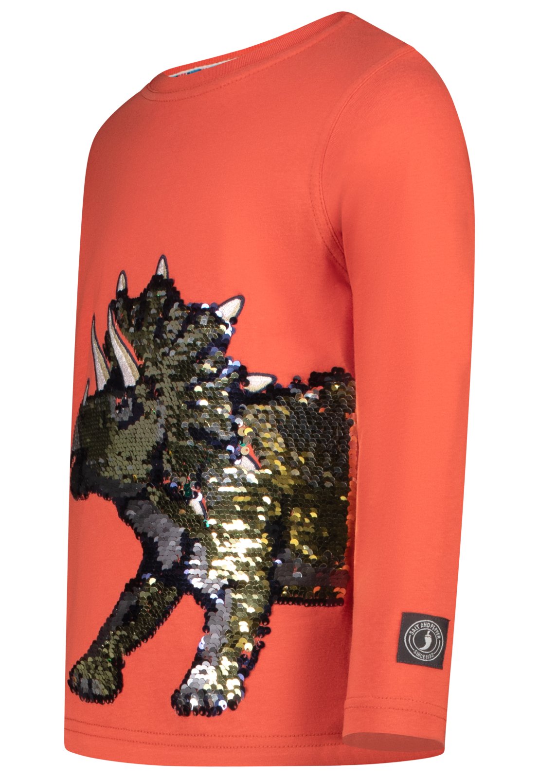 Salt and Pepper Shirt Dinosaurier Wendepailletten rust red