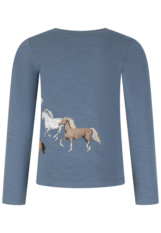 Salt and Pepper Shirt Pferde Herde dove blue