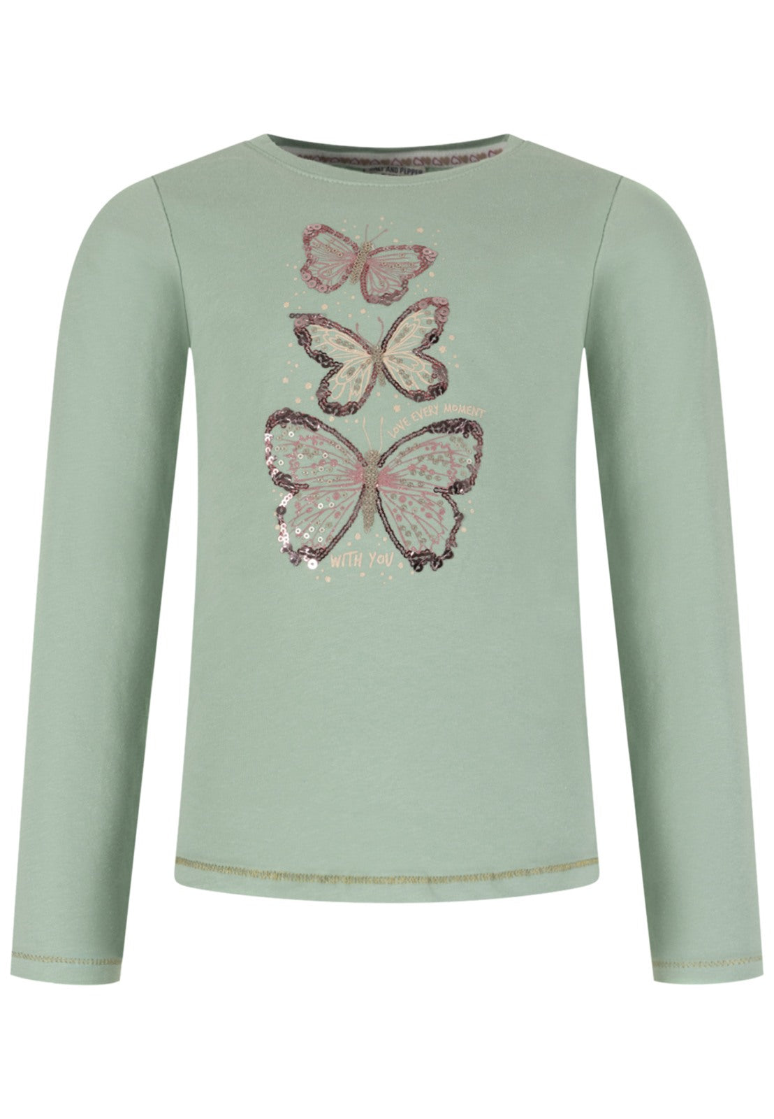 Salt and Pepper Shirt Schmetterlinge smoke green