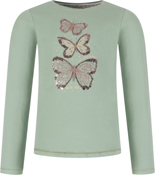 Salt and Pepper Shirt Schmetterlinge smoke green