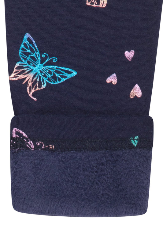 Salt and Pepper Thermolegging Schmetterlinge true navy