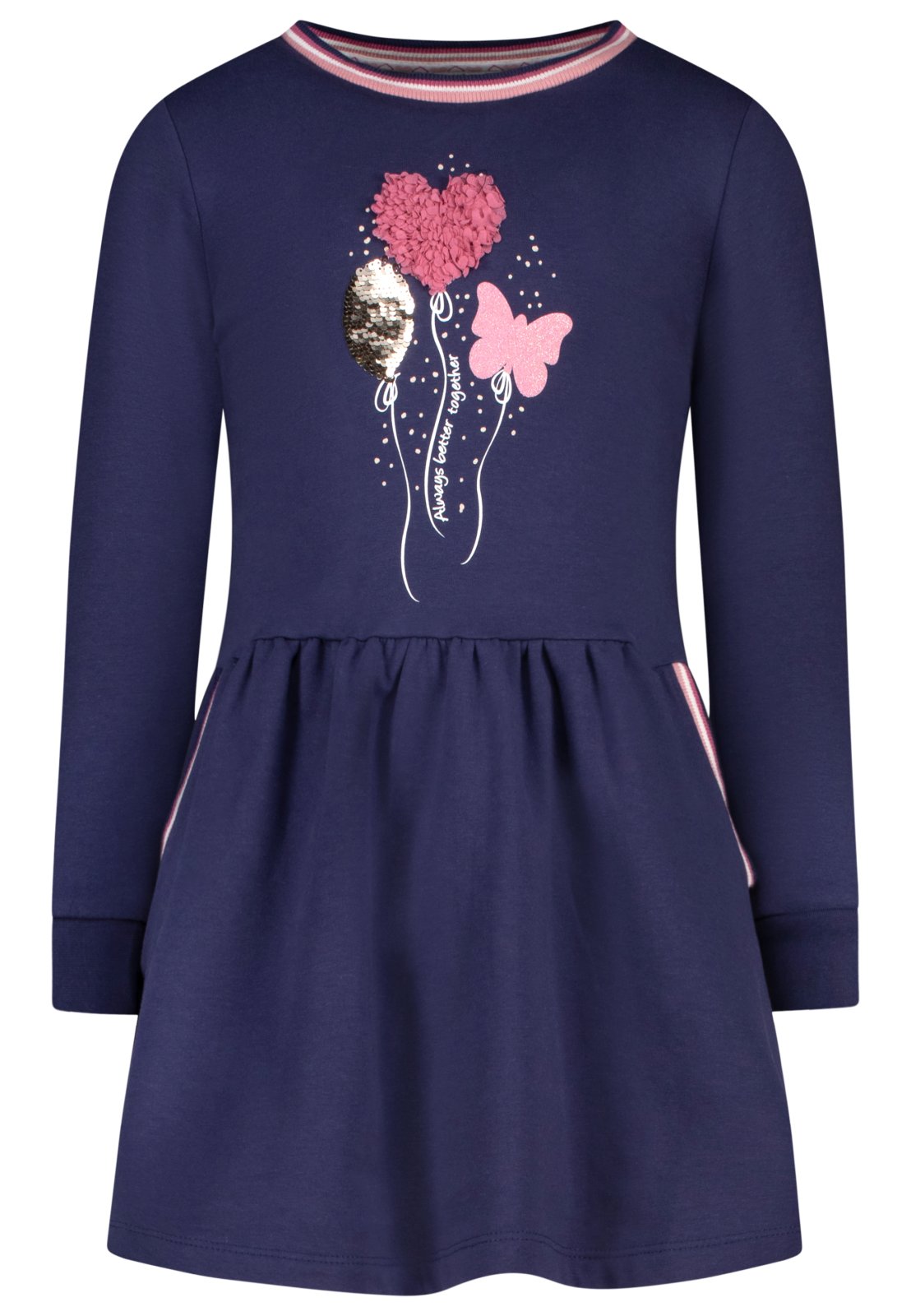 Salt and Pepper Shirtkleid Ballons Wendepailletten true navy