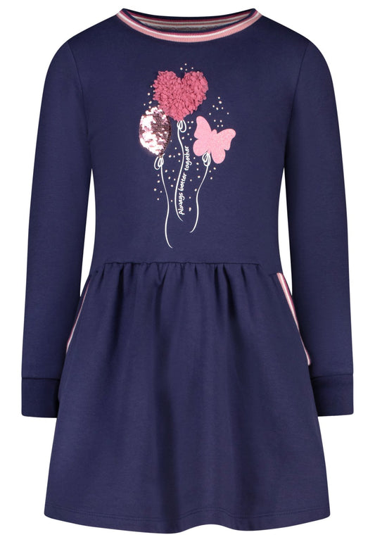 Salt and Pepper Shirtkleid Ballons Wendepailletten true navy