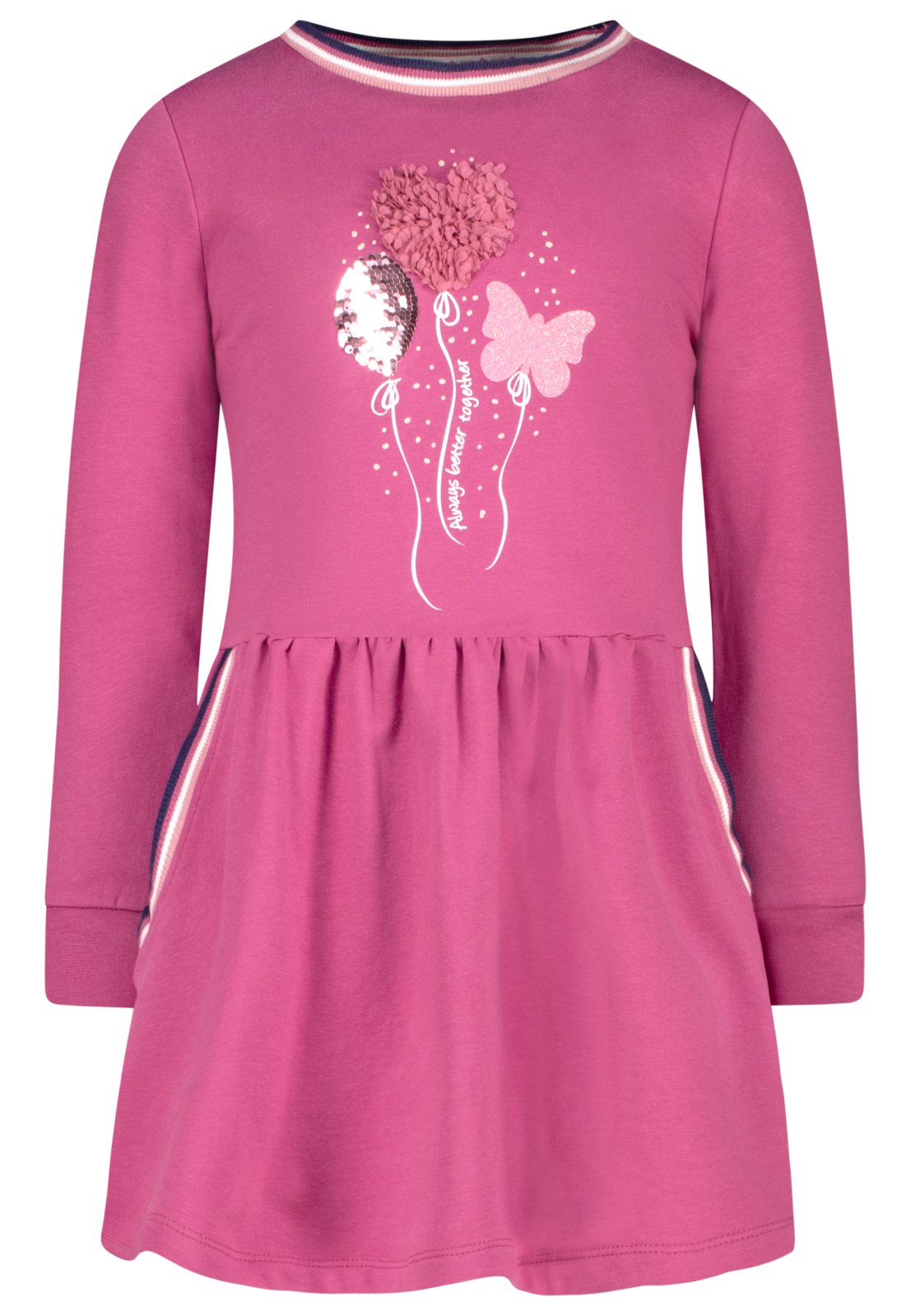 Salt and Pepper Shirtkleid Ballons Wendepailletten red violet