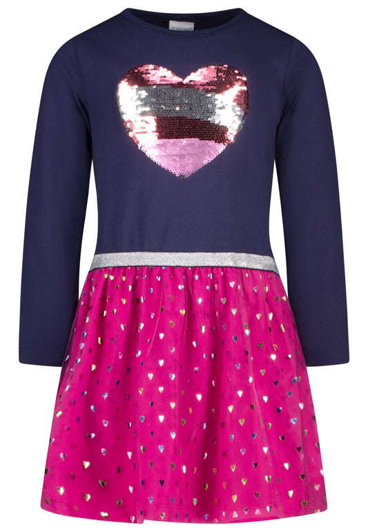 Salt and Pepper Shirtkleid Herz Wendepailletten true navy