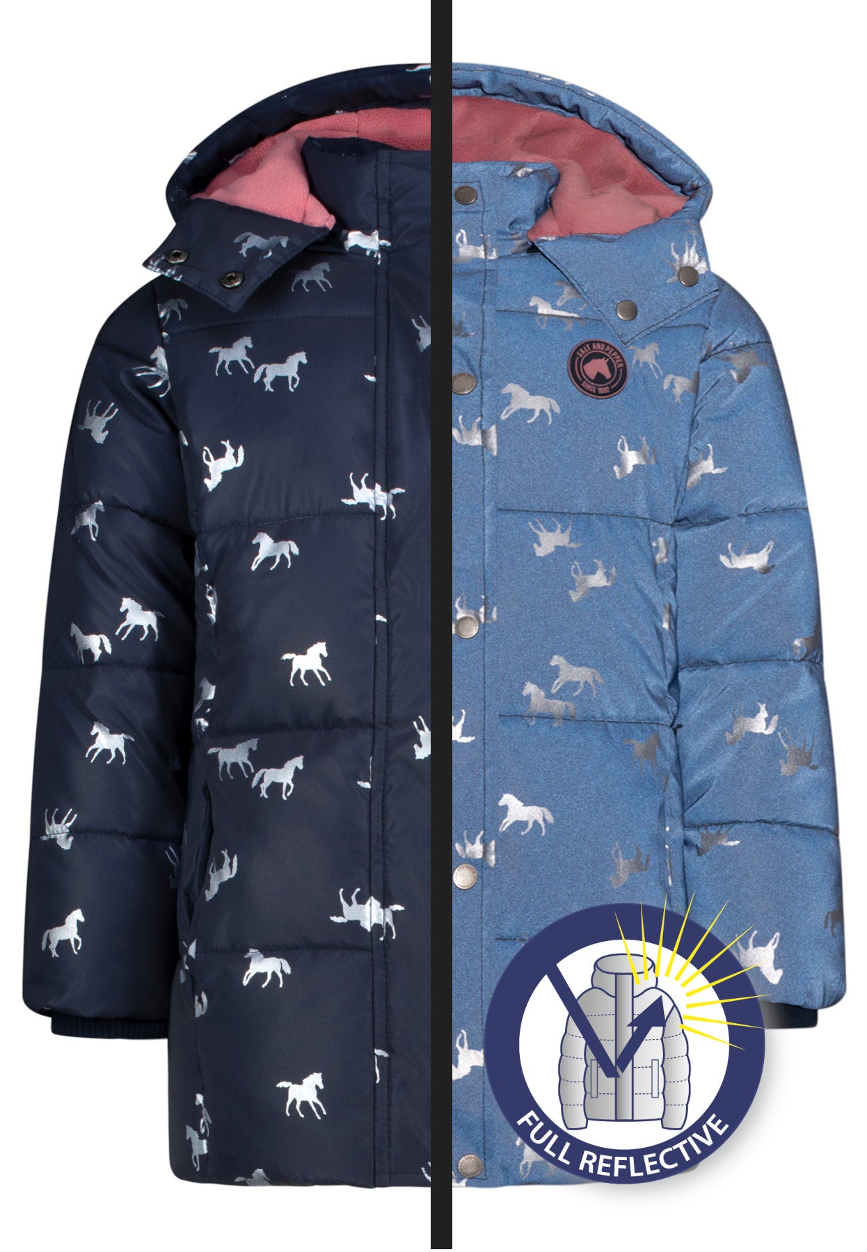 Salt and Pepper Winterjacke / Anorak Pferde true navy