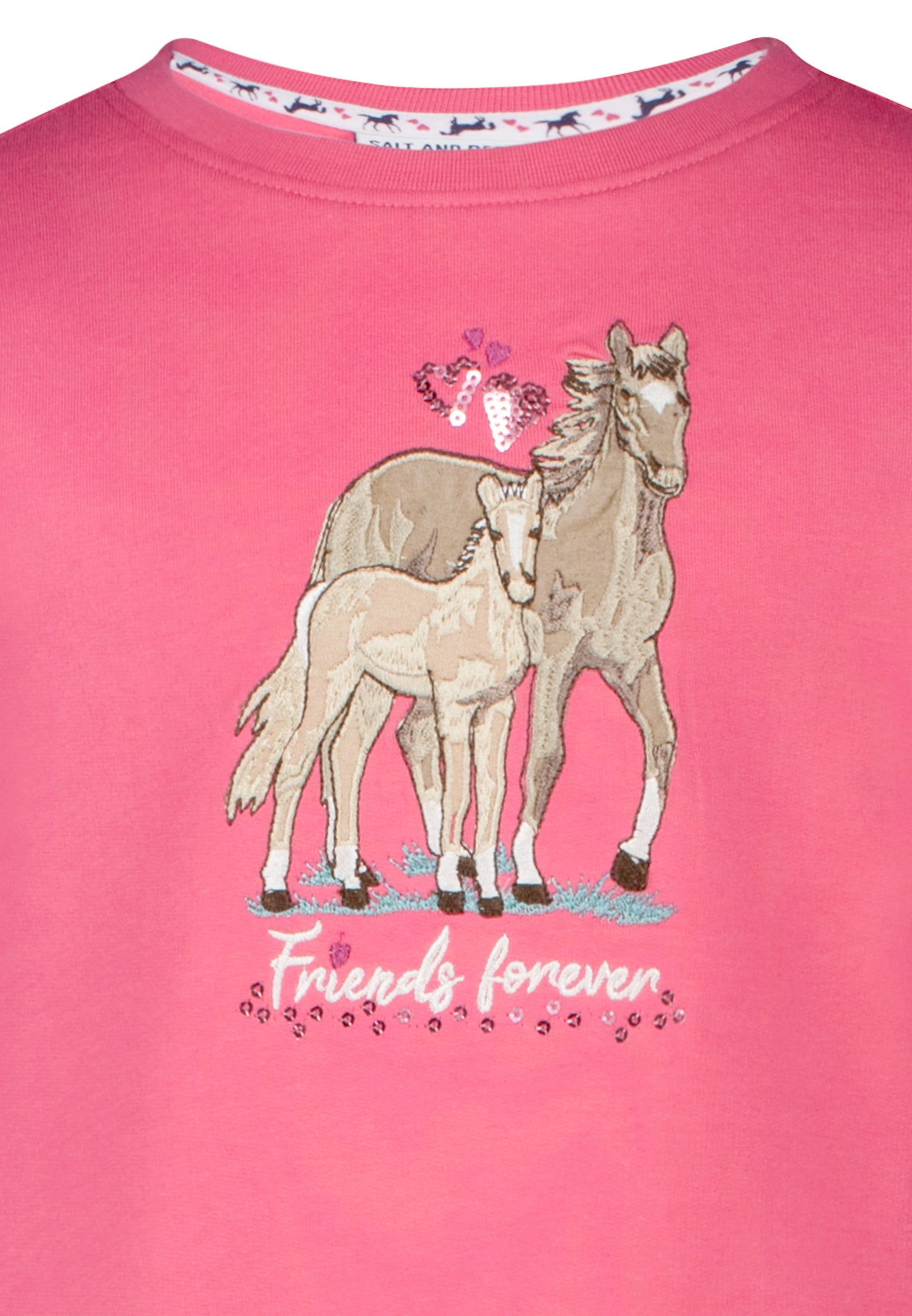 Salt and Pepper Sweatshirt Pferd/Fohlen tea rose - Musterteil