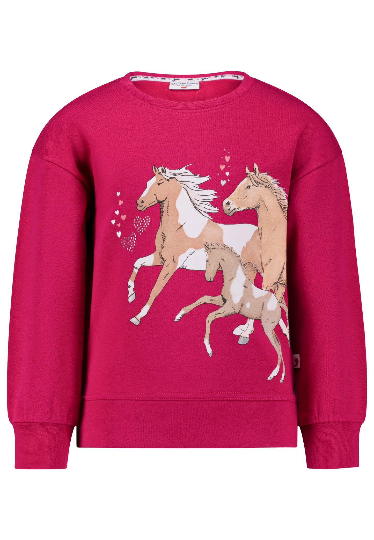 Salt and Pepper Sweatshirt Pferde very berry - Musterteil