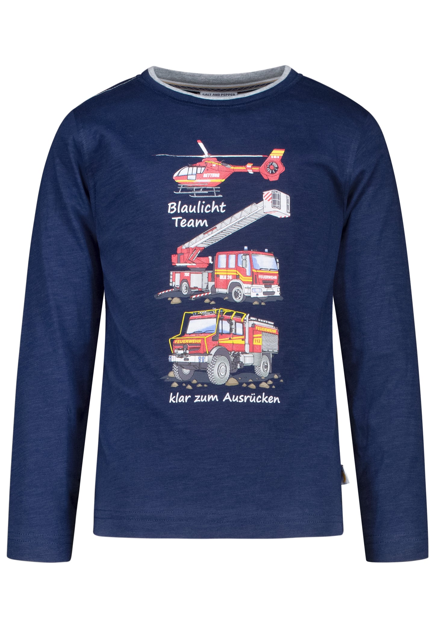 Salt and Pepper Shirt Feuerwehr Blaulicht Team true navy - Musterteil