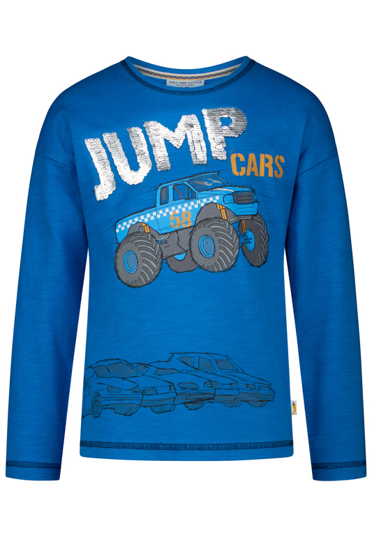 Salt and Pepper Shirt Cars JUMP (Wendepailletten) galaxy blue - Musterteil