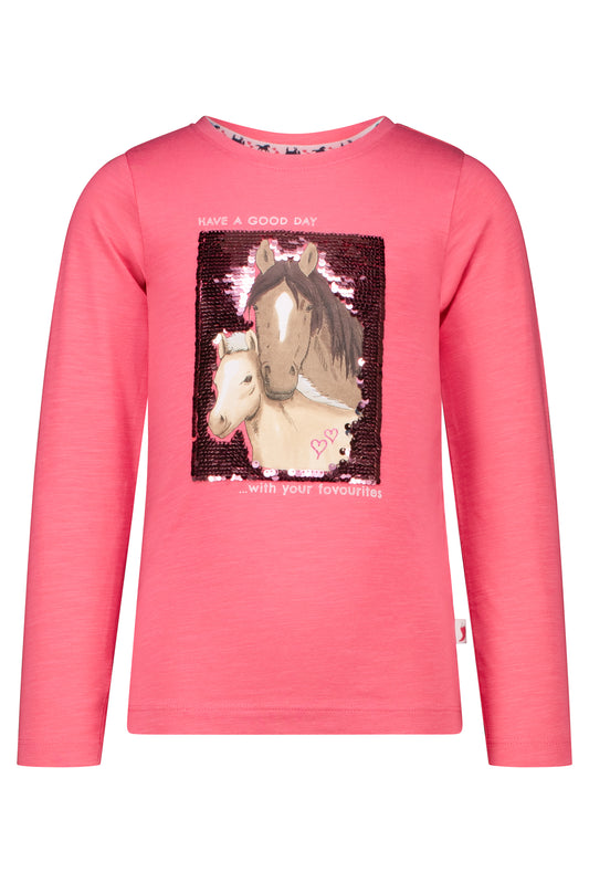 Salt and Pepper Shirt Pferde Wendepailletten tea rose - Musterteil