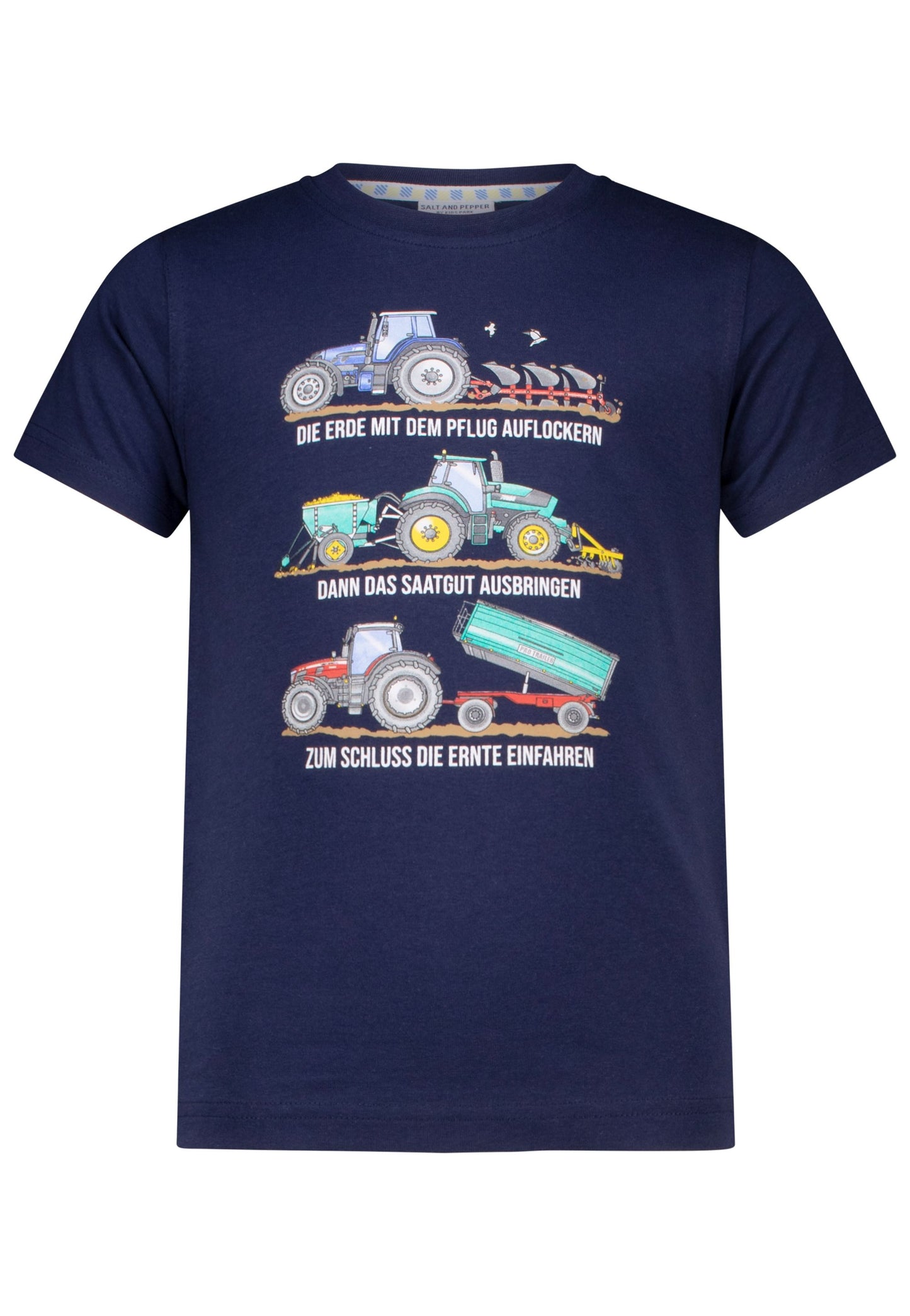 Salt and Pepper T-Shirt Traktor / Feldarbeit true navy - Musterteil