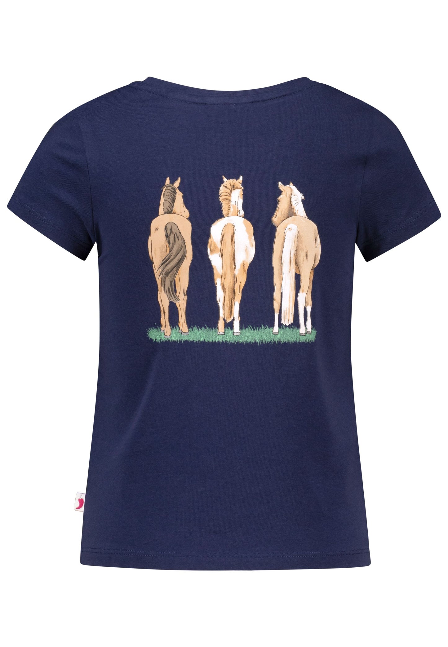 Salt and Pepper T-Shirt 3 Pferde Rückenprint true navy