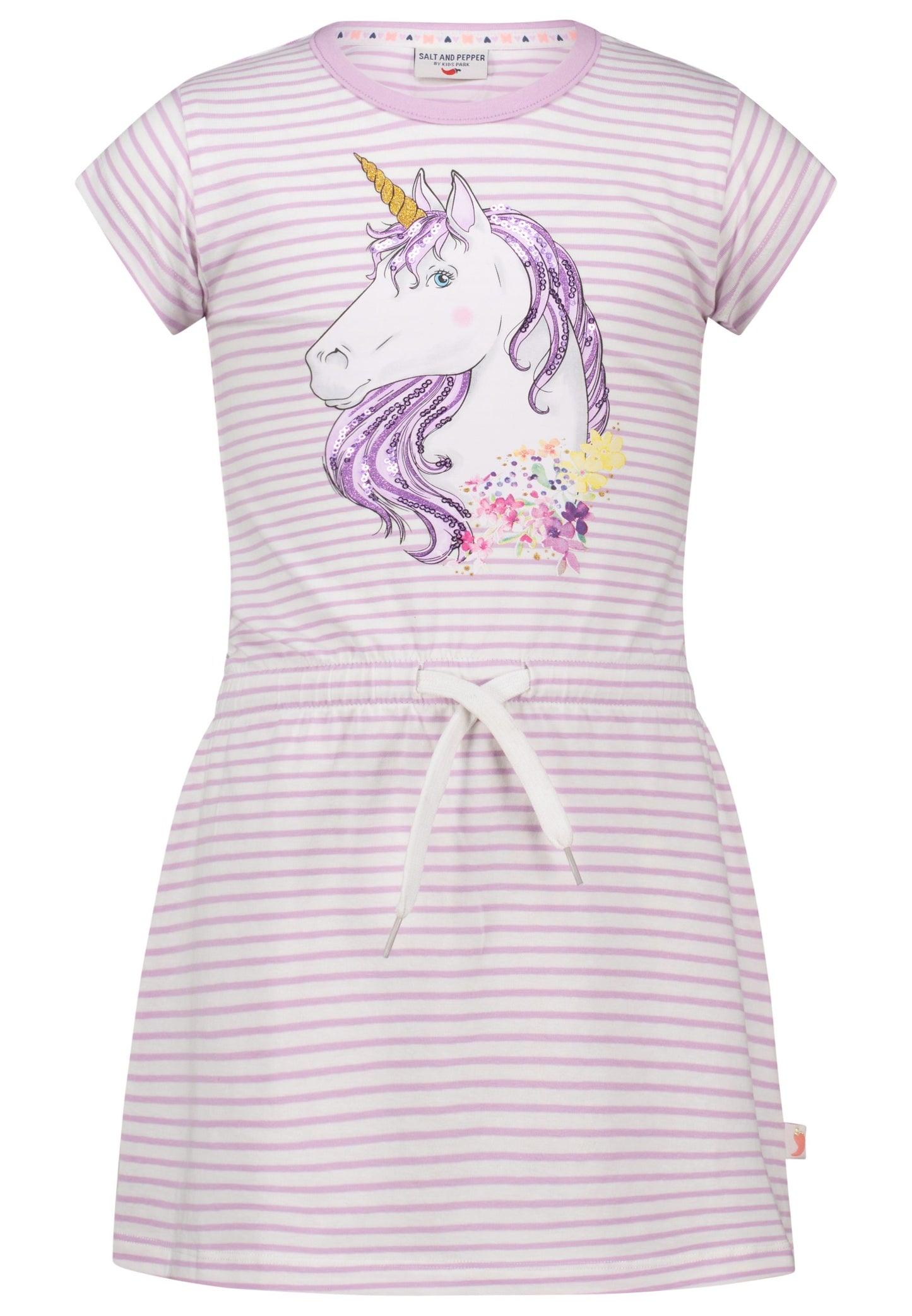 Salt and Pepper T-Shirtkleid Einhorn Streifen lavender - Musterteil