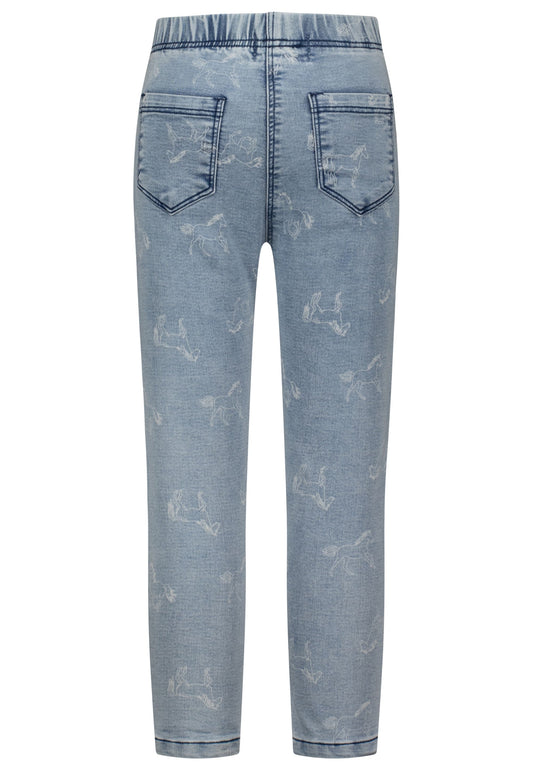 Salt and Pepper Jegging Pferde allover light blue - Musterteil