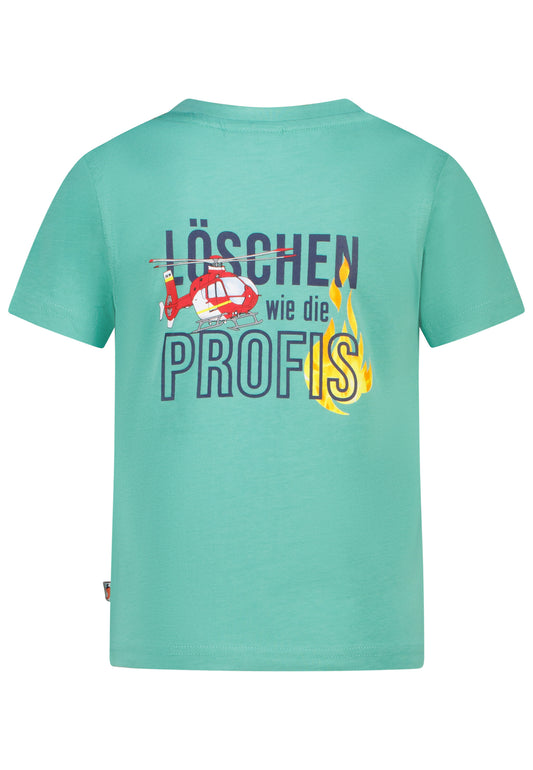 Salt and Pepper T-Shirt Feuerwehr Profis Rückenprint Jungle green - Musterteil