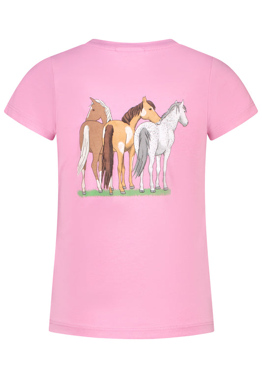Salt and Pepper T-Shirt 3 Pferde Rückenprint hot rose - Musterteil