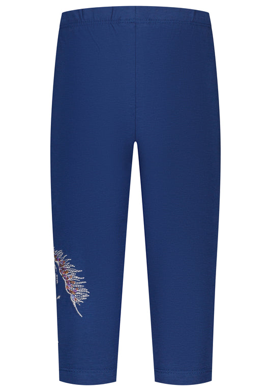 Salt and Pepper Caprilegging Pferd Stickerei indigo - Musterteil