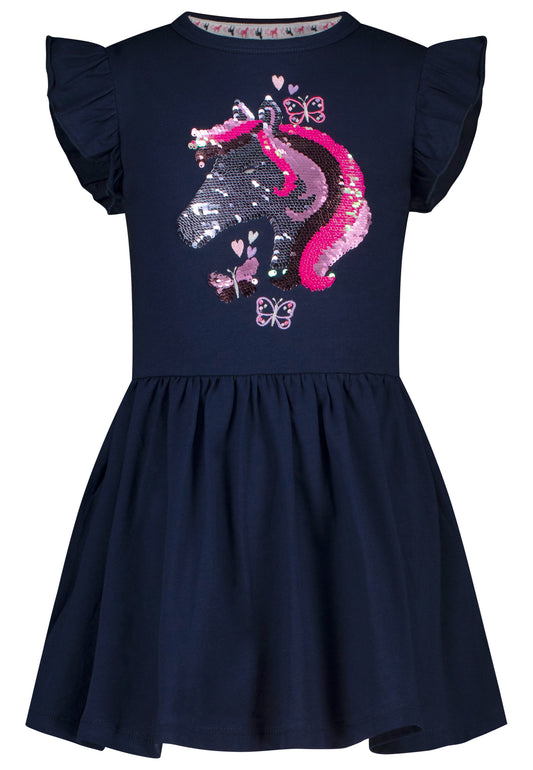 Salt and Pepper Shirtkleid Pferdkopf Wendepailletten true navy - Musterteil