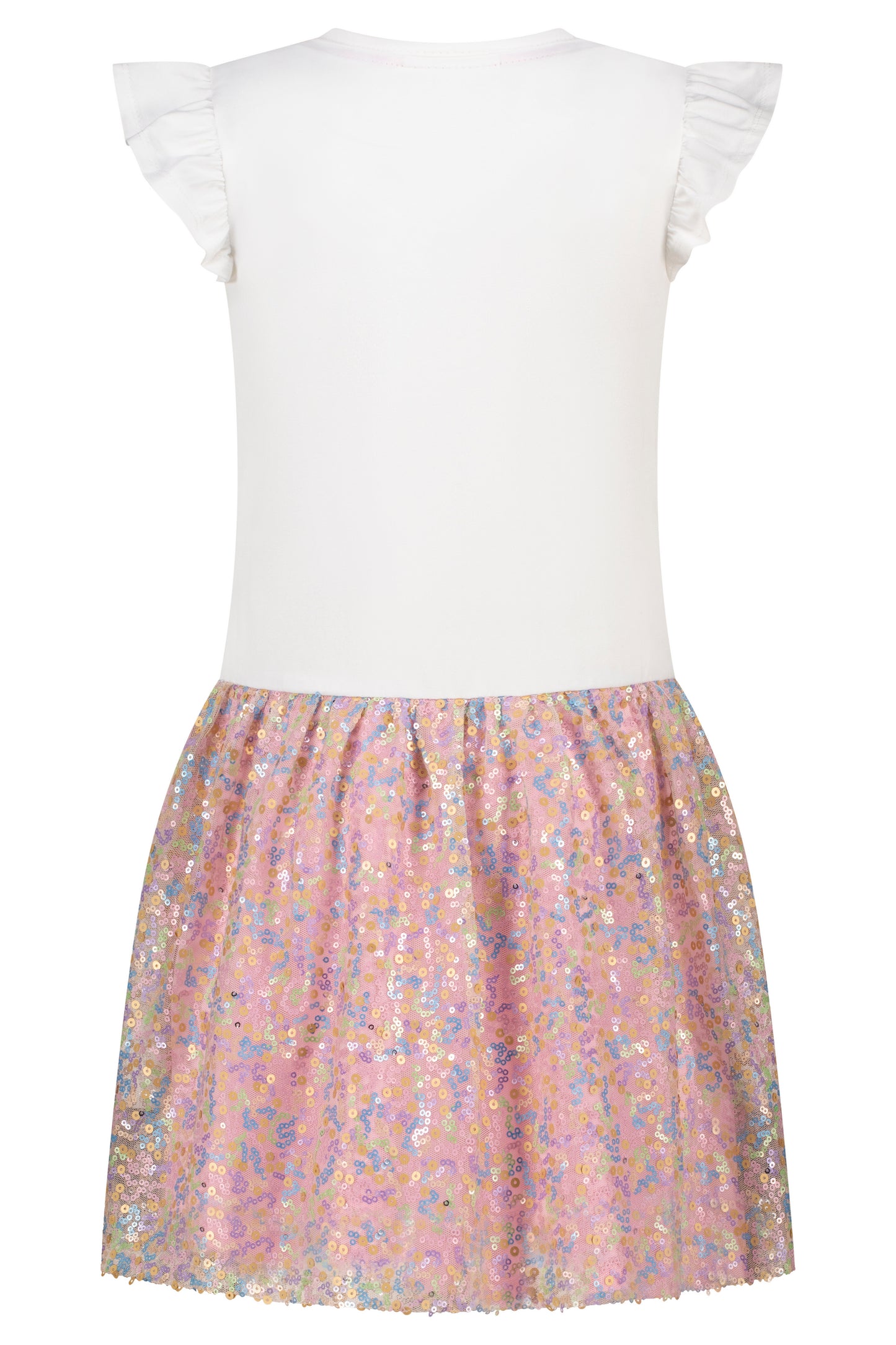 Topo Kleid Shine Pailletten weiß / rose - Musterteil