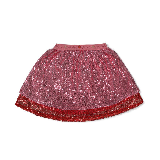 JUBEL Paillettenrock Salsa Sunset rosa