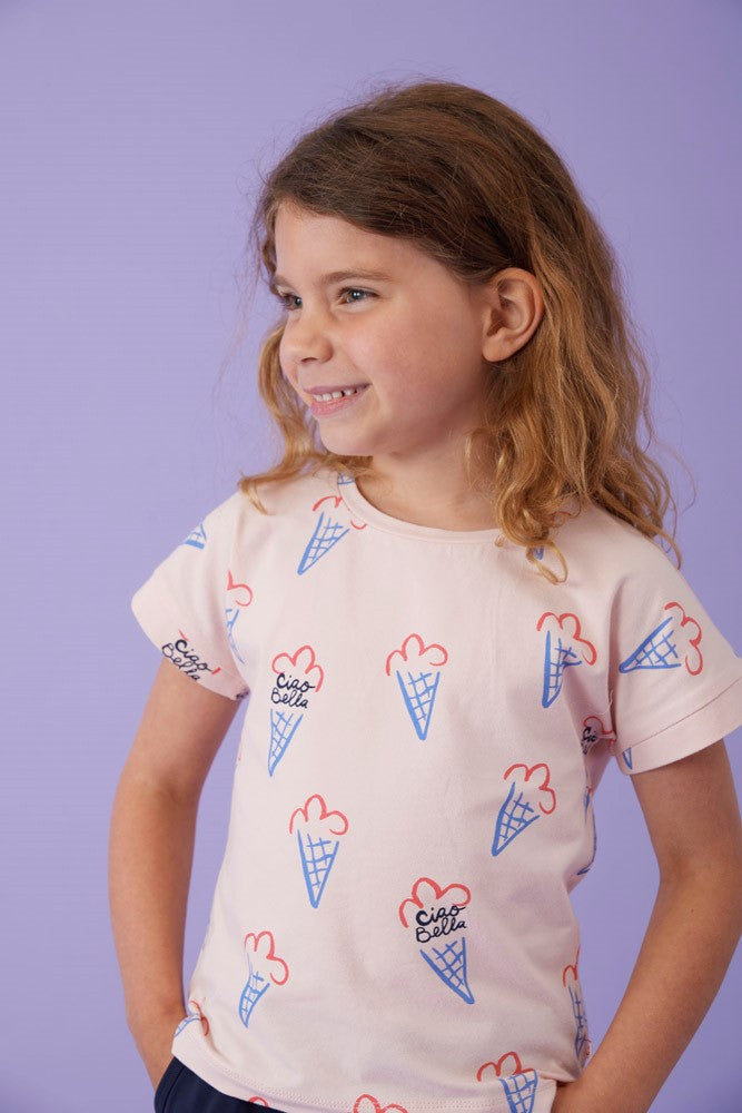 JUBEL T-Shirt Ciao Bella allover rosa