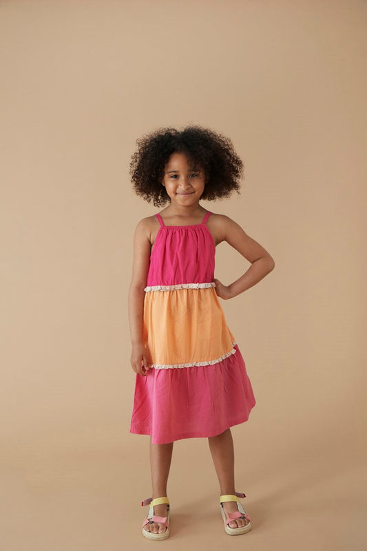 JUBEL Kleid Samba Shake Volant fuchsia