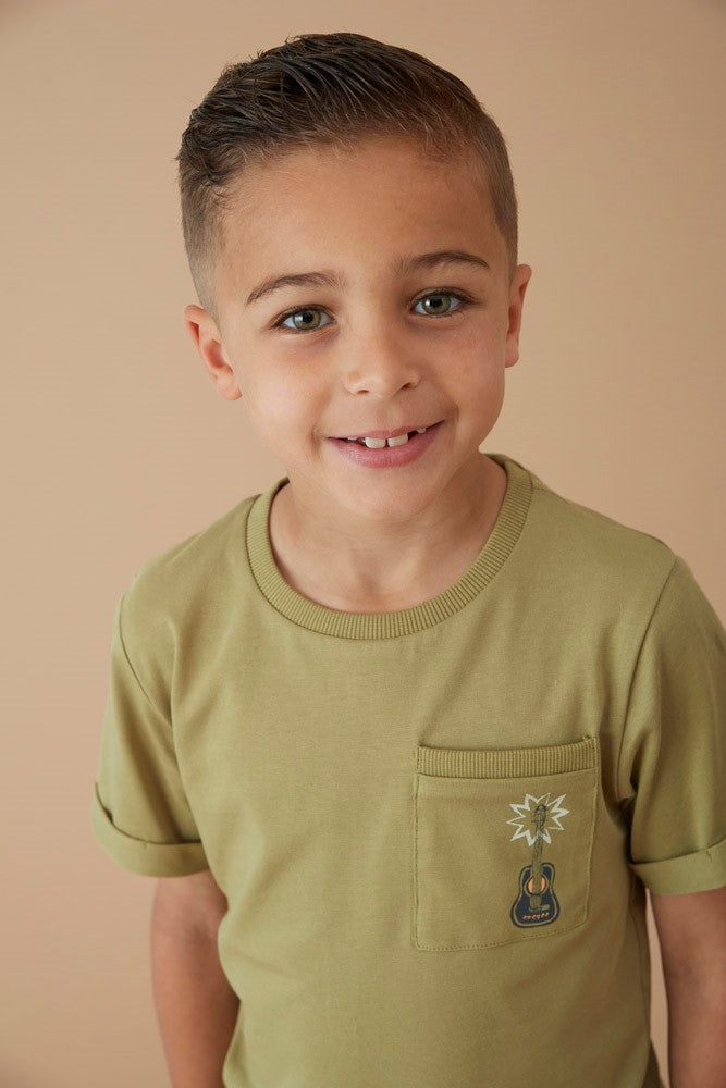 STURDY T-Shirt Happy Rio Knopfleiste grün