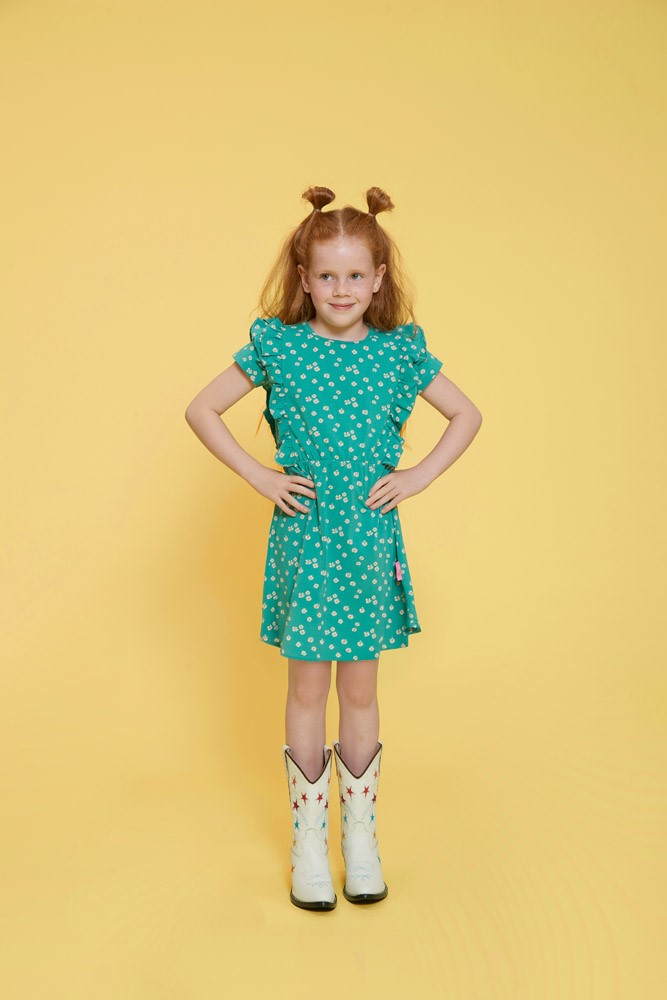 JUBEL Kleid Rolling into spring Blümchen allover grün