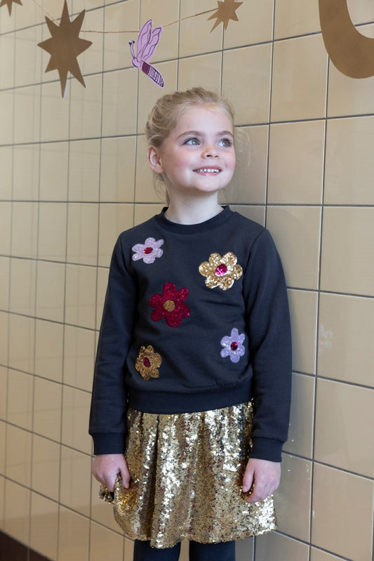 JUBEL Sweatshirt Shine Bright Blumen anthrazit