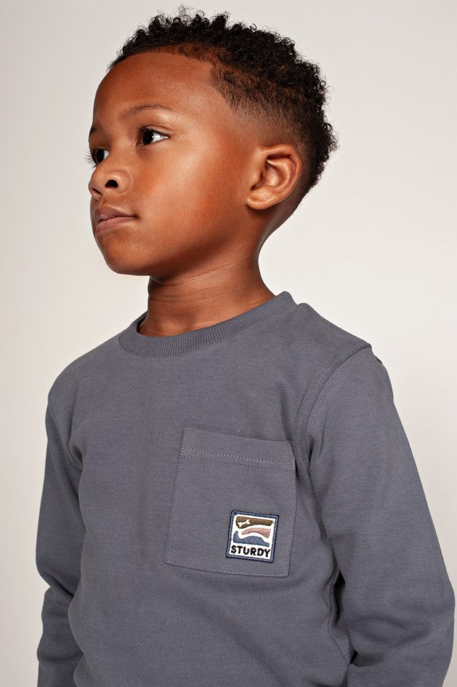 STURDY Shirt Rock the Earth Rückenprint blue