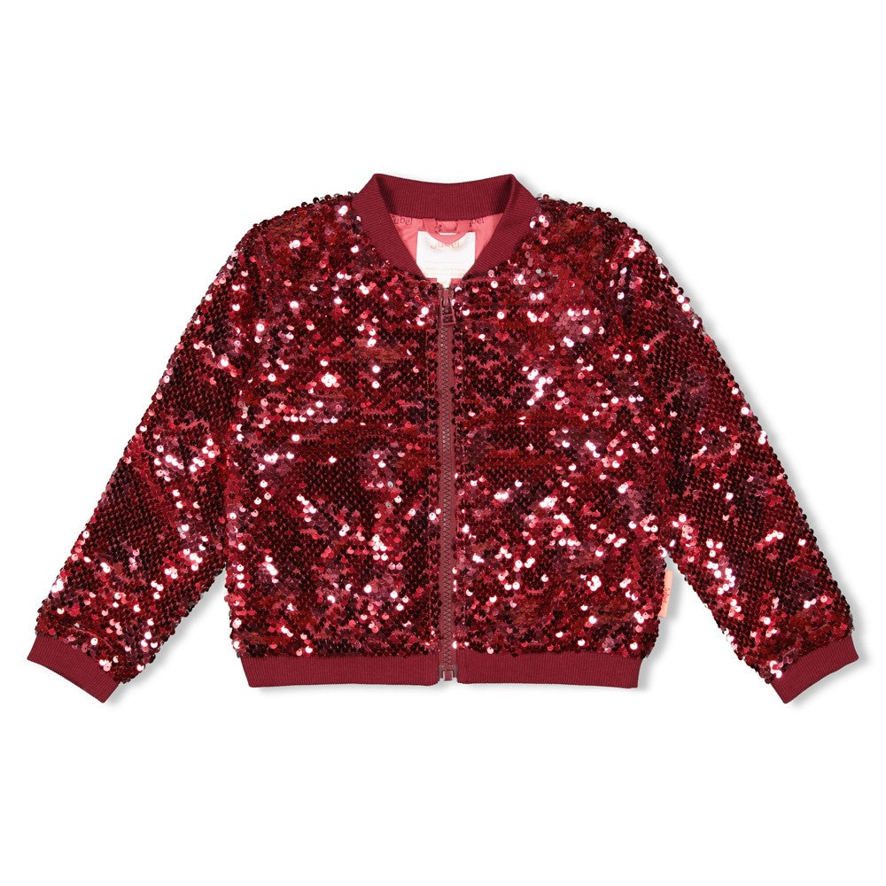 JUBEL Paillettenblouson Queen of Hearts bordeaux