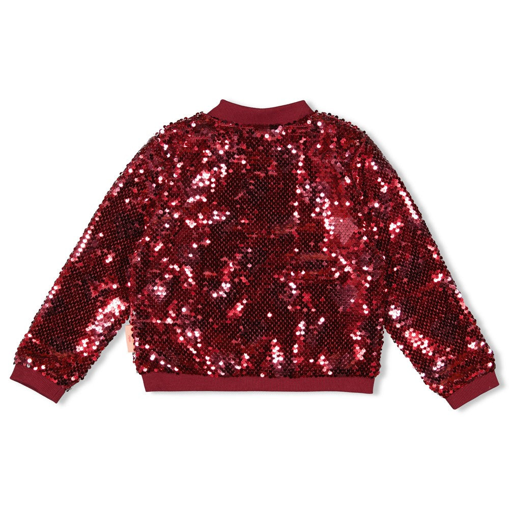 JUBEL Paillettenblouson Queen of Hearts bordeaux