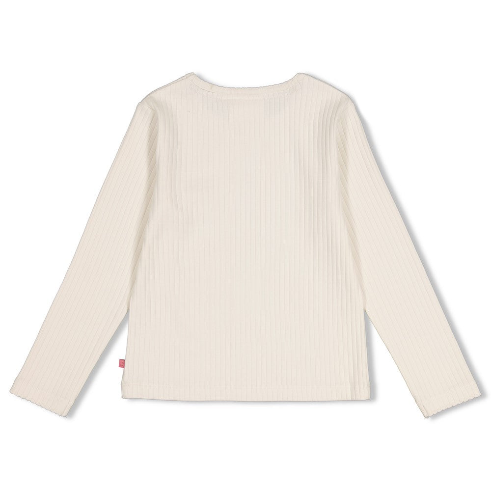 JUBEL Shirt Moon Flowers Blumen gerippt natur