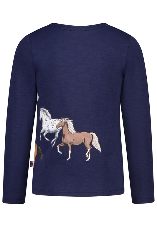 Salt and Pepper Shirt Pferde Herde true navy