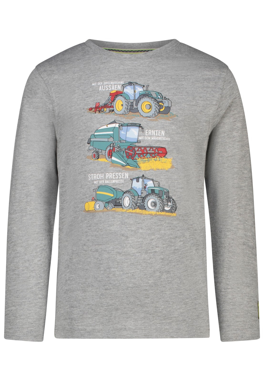 Salt and Pepper Shirt Traktor Erntearbeit light grey