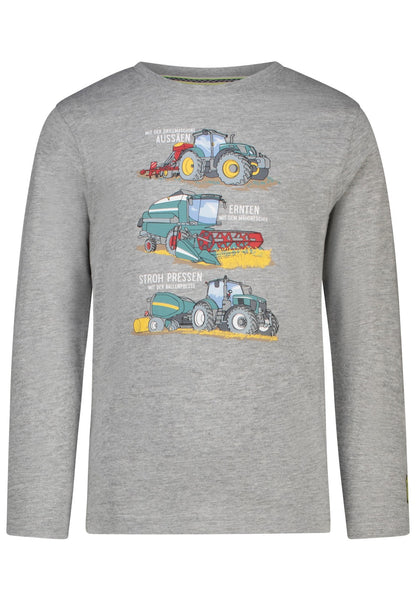 Salt and Pepper Shirt Traktor Erntearbeit light grey