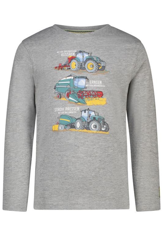 Salt and Pepper Shirt Traktor Erntearbeit light grey