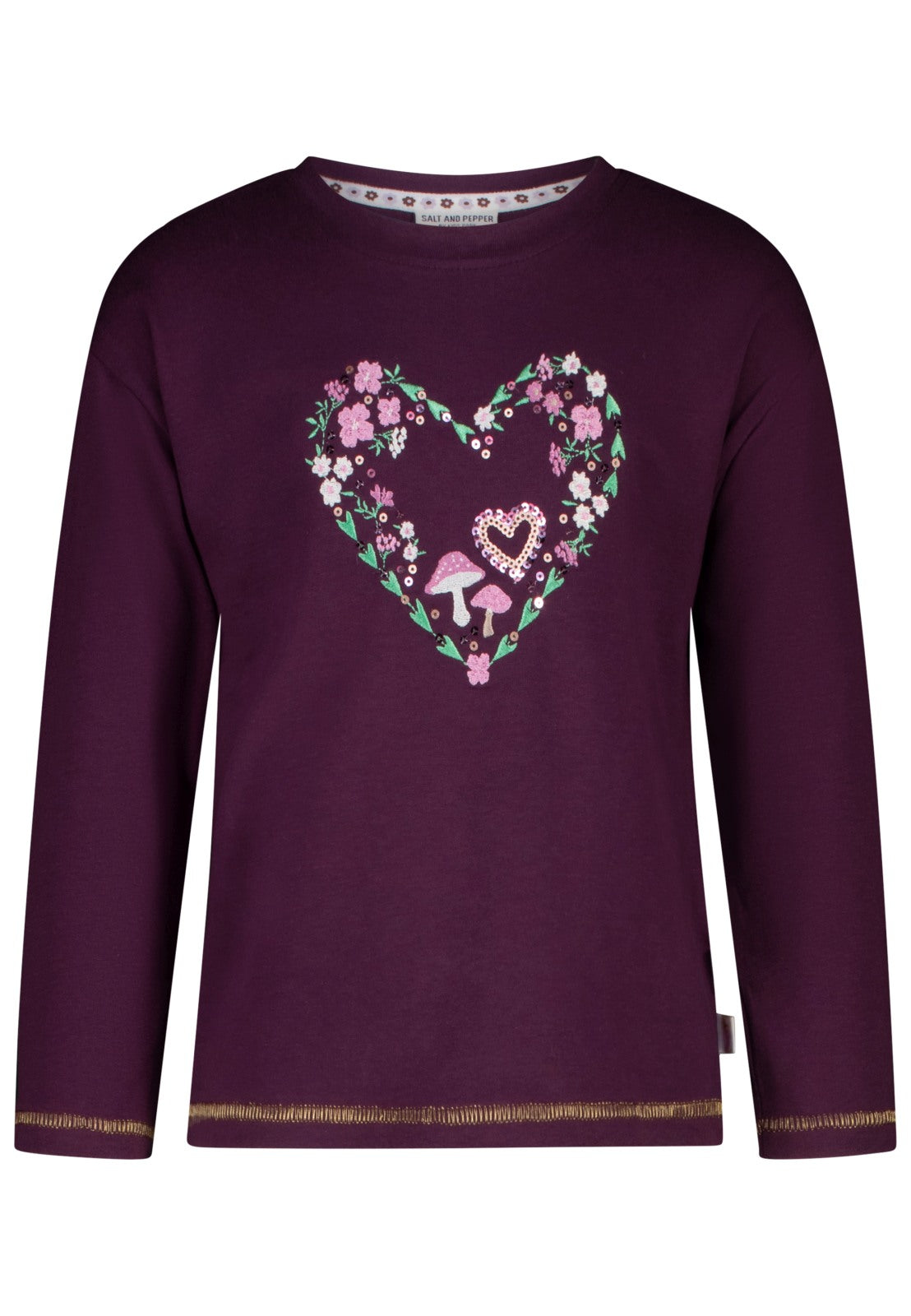 Salt and Pepper Shirt Herz / Pilze dark purple