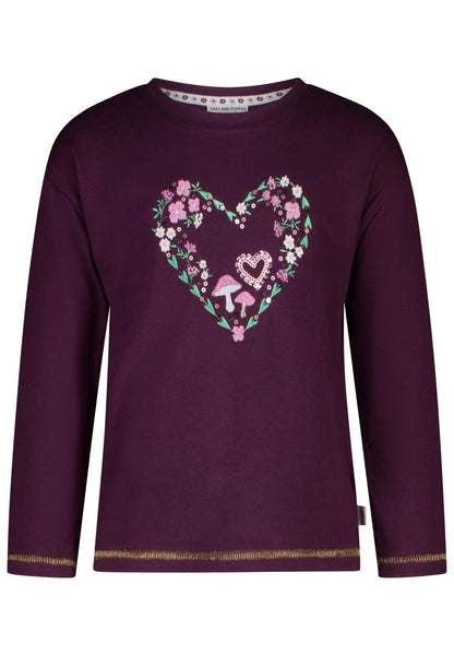 Salt and Pepper Shirt Herz / Pilze dark purple
