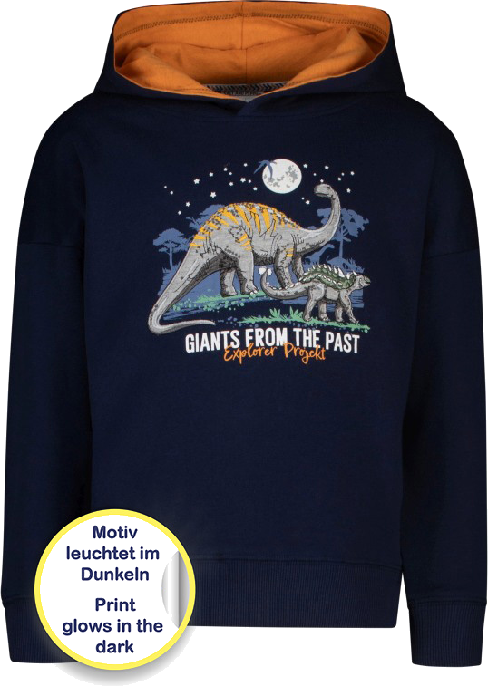 Salt and Pepper Kapuzensweat Dinosaurier dark blue