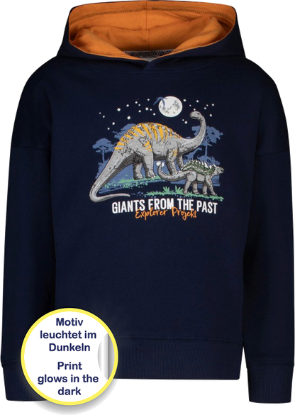 Salt and Pepper Kapuzensweat Dinosaurier dark blue