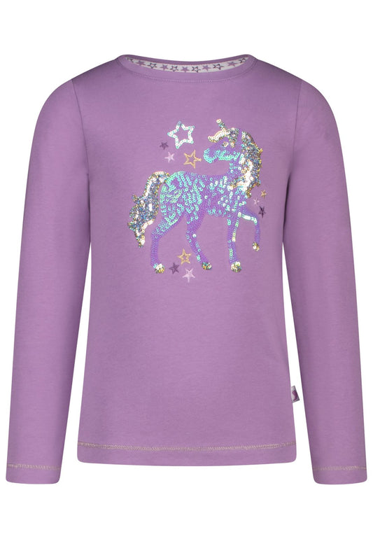 Salt and Pepper Shirt Einhorn / Stern Glitzer purple dusk