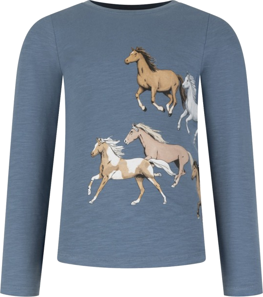 Salt and Pepper Shirt Pferde Herde dove blue