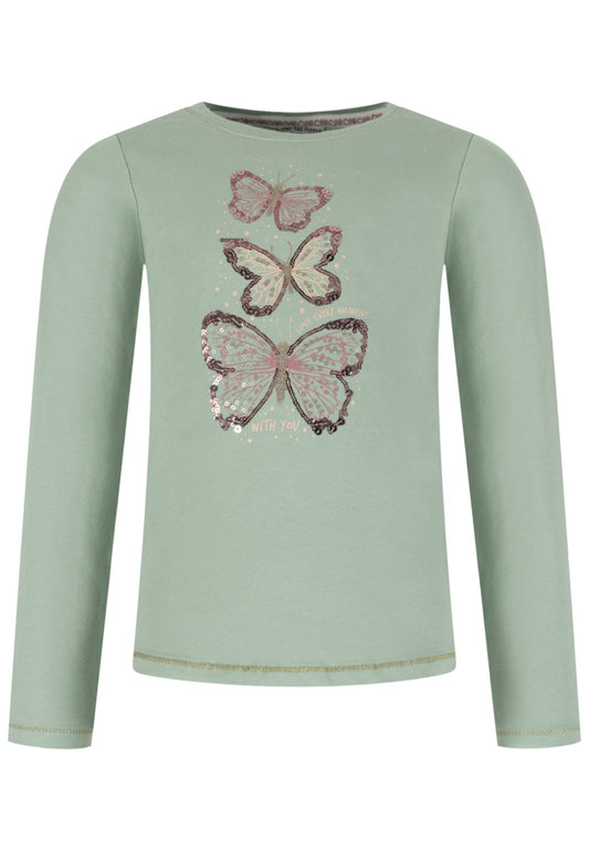 Salt and Pepper Shirt Schmetterlinge smoke green