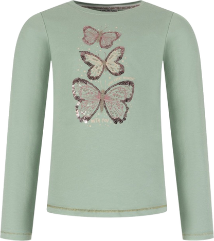 Salt and Pepper Shirt Schmetterlinge smoke green
