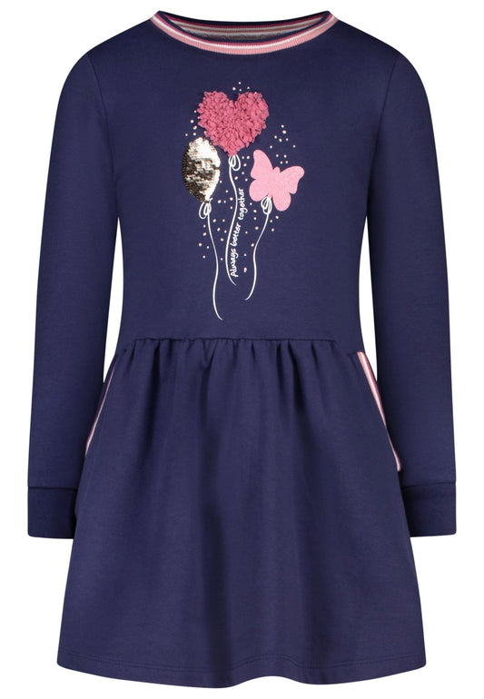 Salt and Pepper Shirtkleid Ballons Wendepailletten true navy