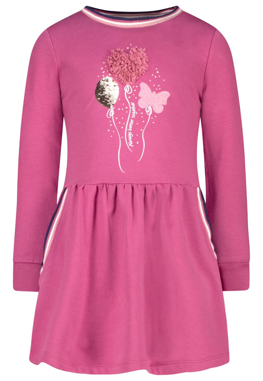 Salt and Pepper Shirtkleid Ballons Wendepailletten red violet