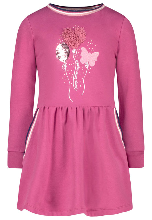 Salt and Pepper Shirtkleid Ballons Wendepailletten red violet