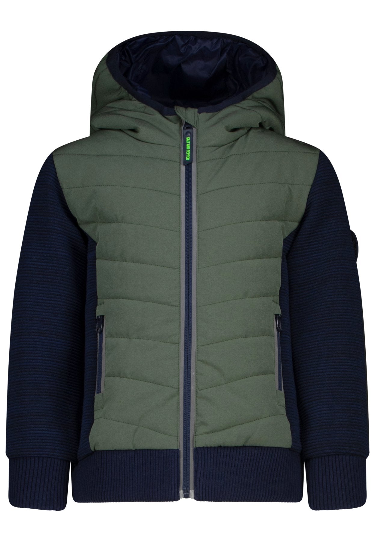 Salt and Pepper Hybridjacke olive